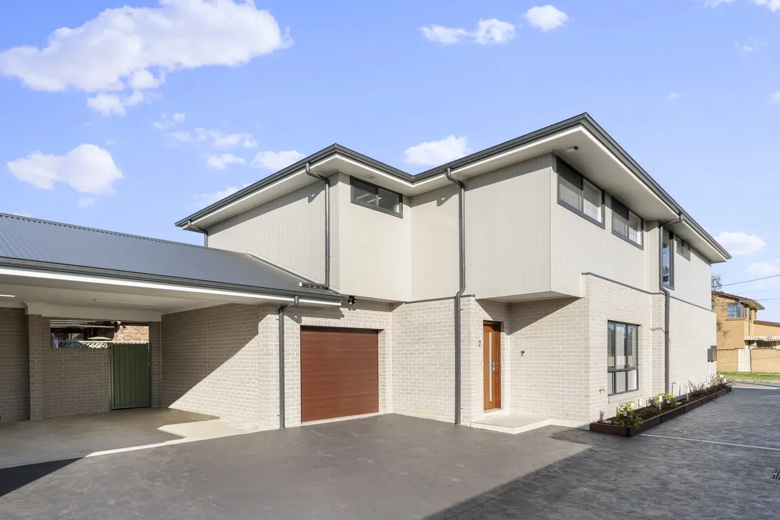 Street frontage of the Longstaff townhouses
