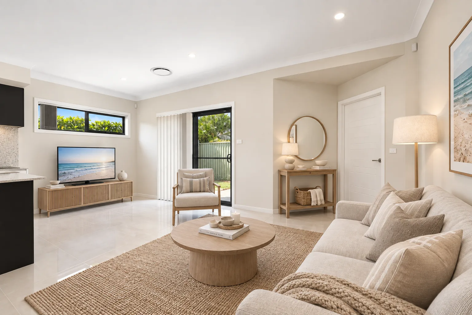 Open plan living and dining area in a Longstaff townhouse